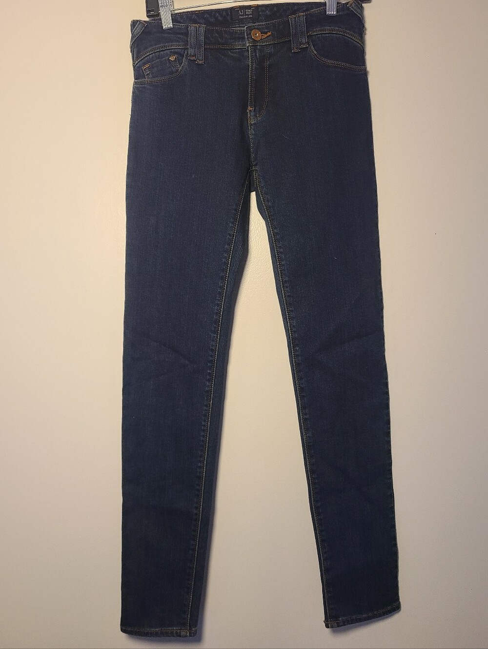 Armani Jeans Dark Skinny Fit Denim with Contrast Stitching Womens Size 27